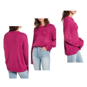 NWT! Cotton Emporium heart bobble knit sweater